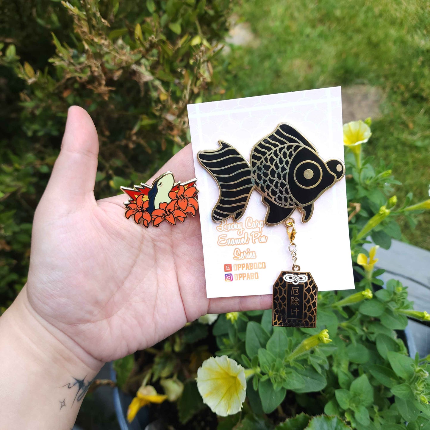 Lucky Carp Enamel Pins | Comet + Traffic Safety Omamori