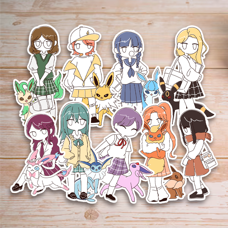 Eevee Girls Full Sticker Set
