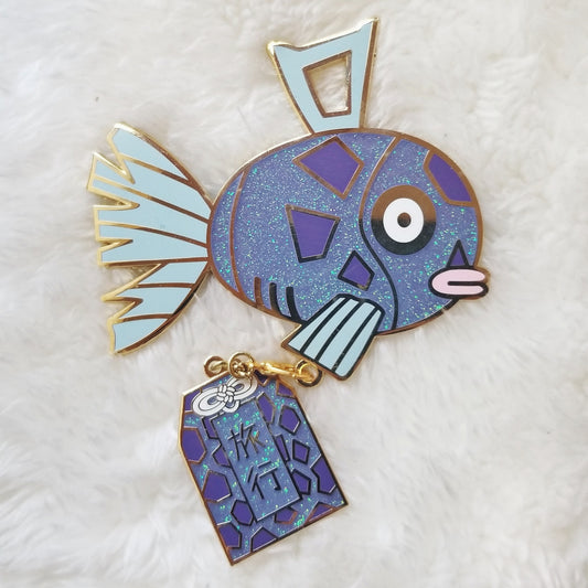 Lucky Carp Enamel Pins | Shiny Feebas + Safe Travels Omamori