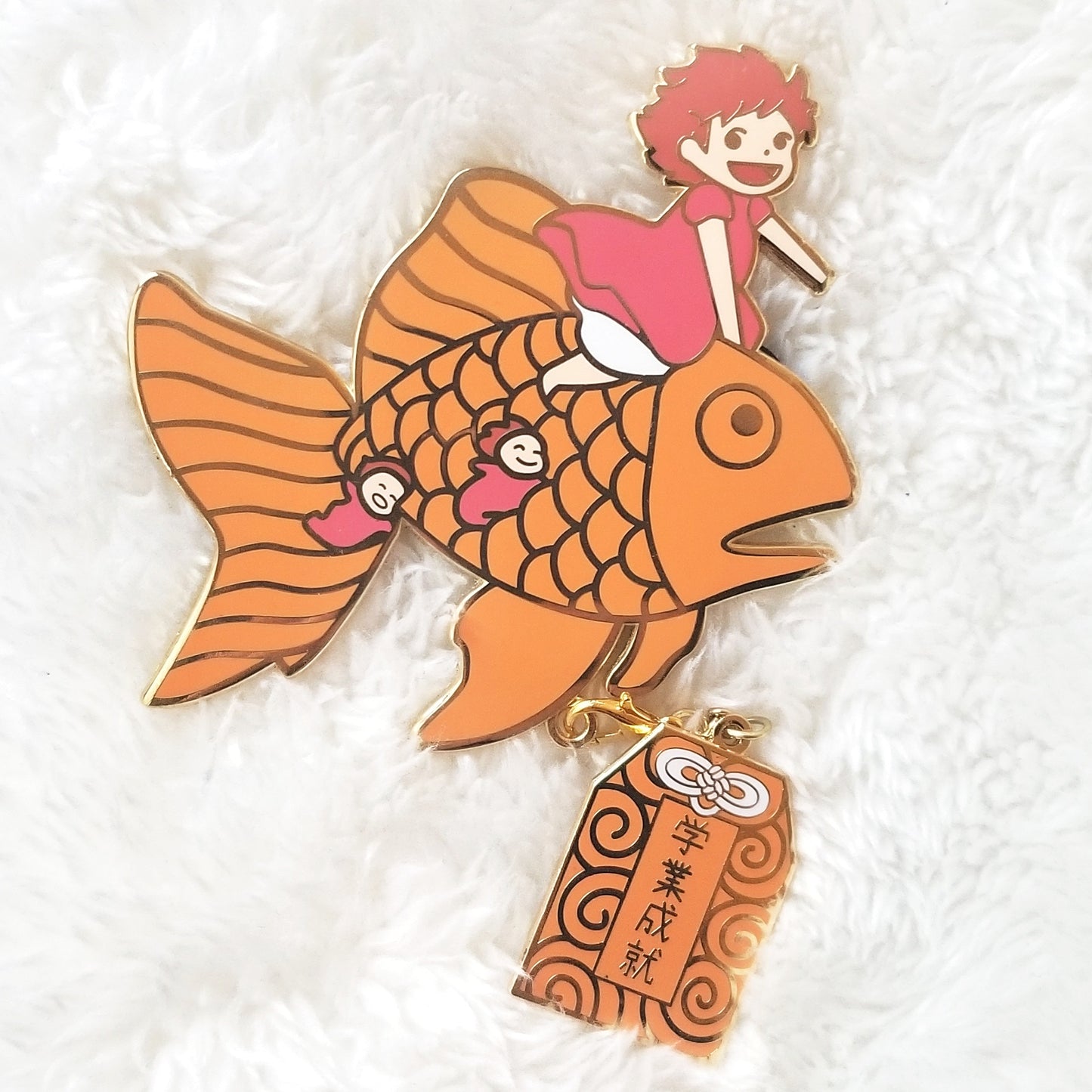 Lucky Carp Enamel Pins | Ponyo + Education Omamori