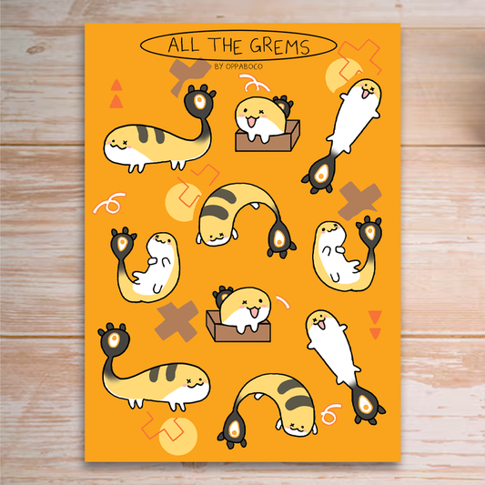 All the Grems! Sticker Sheet