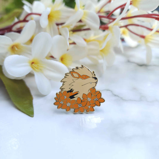 Flowery Big Bois Pokémon Enamel Pins - Arcanine