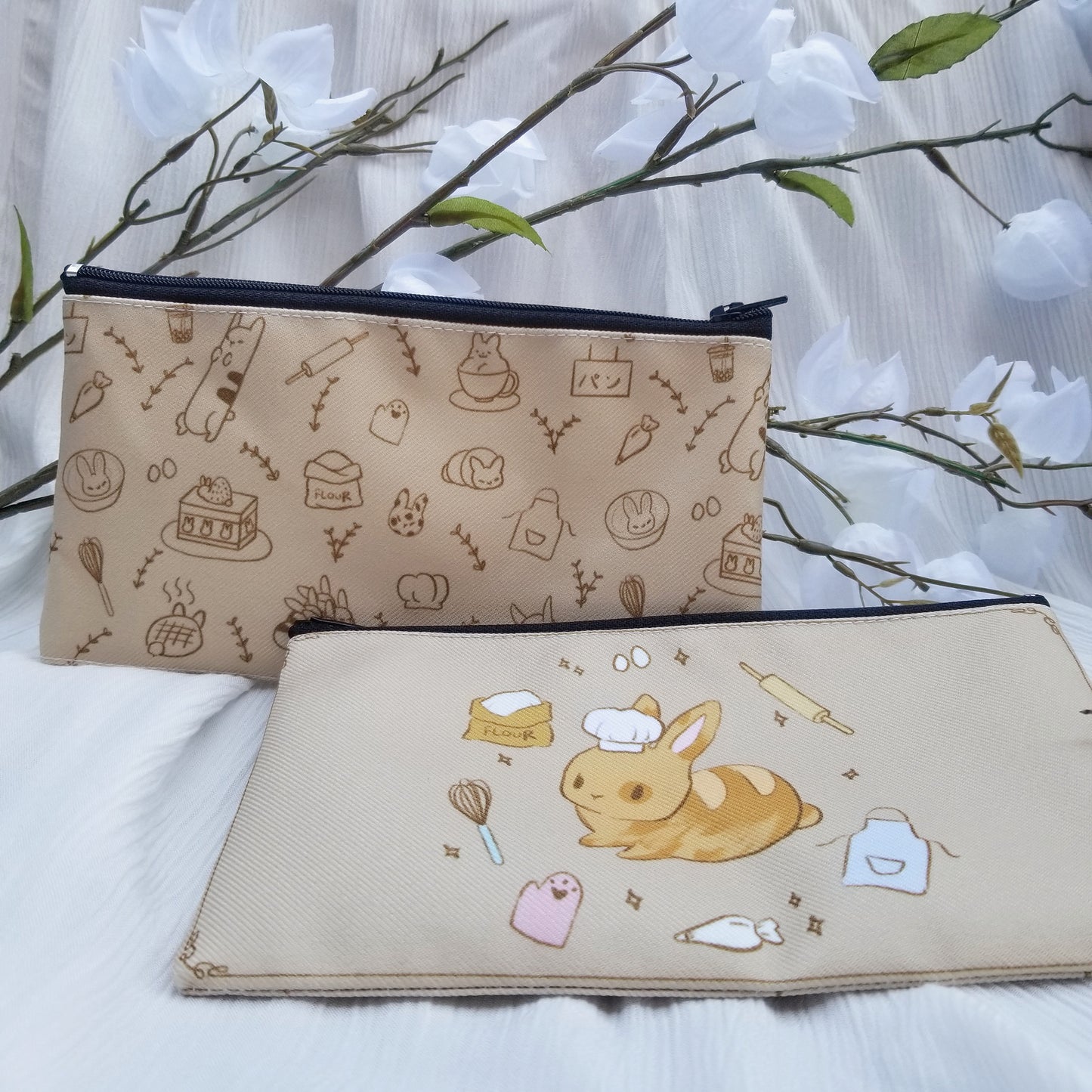 Bunny Cafe Double Sided Zipped Pouch