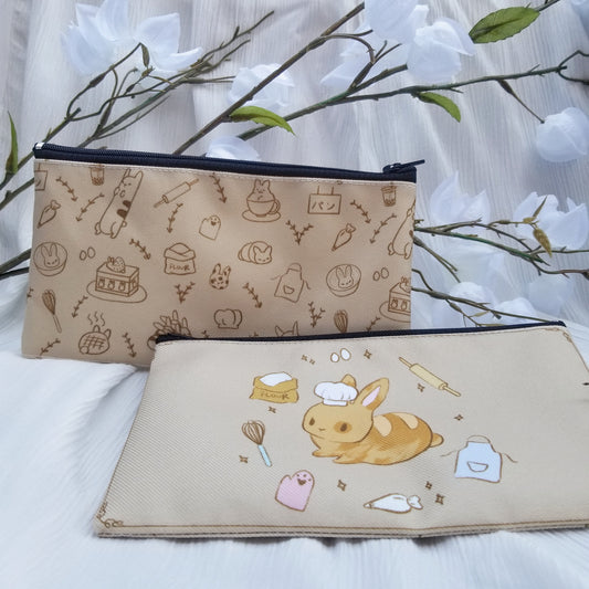 Bunny Cafe Double Sided Zipped Pouch