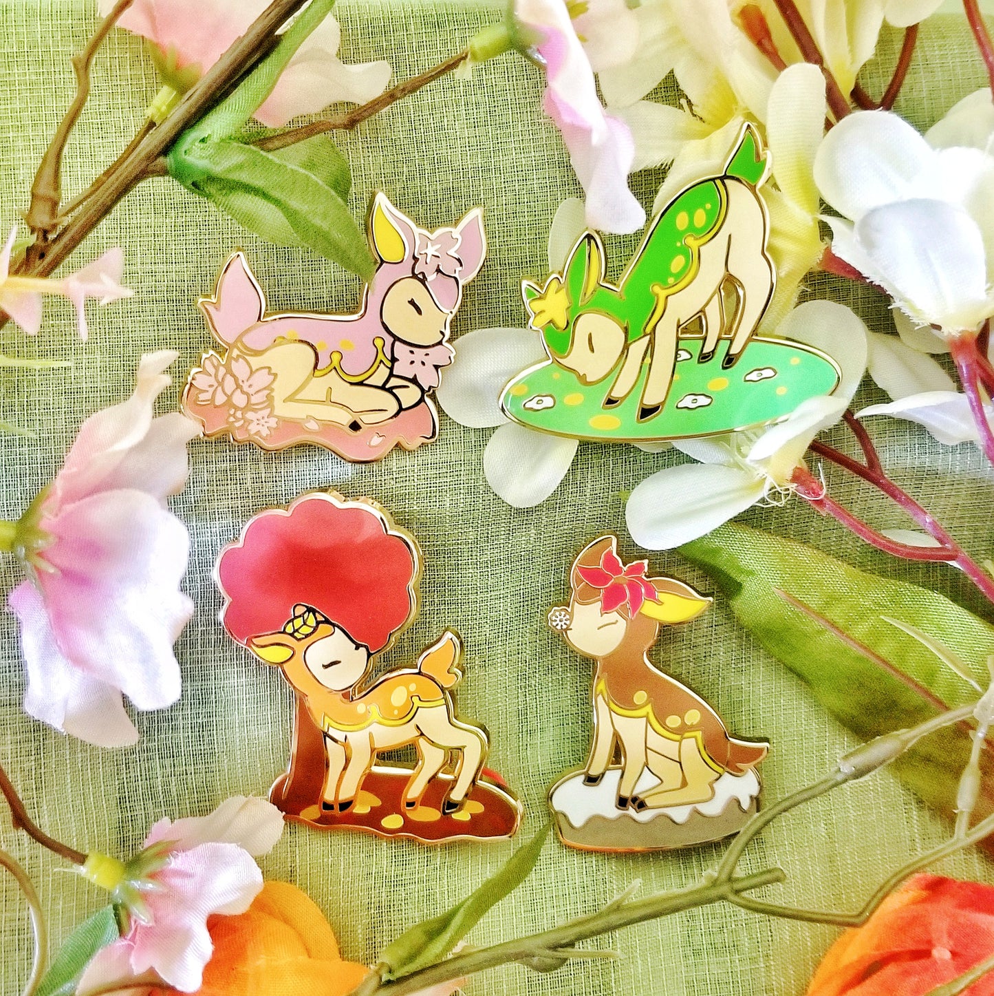 Four Seasons Deerling Enamel Pins - Spring | Pokémon Pins