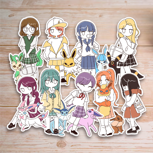 Eevee Girls Full Sticker Set