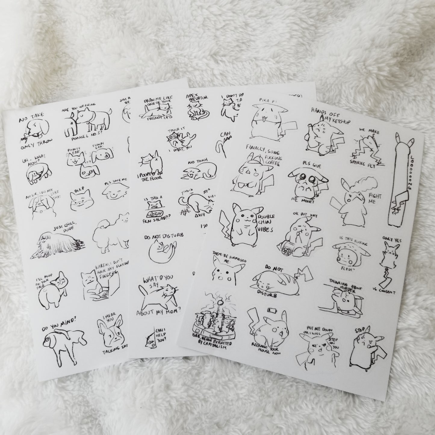 Sassy Animals Sticker Sheet - Pikachu