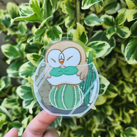 Pokémon Terrariums - Rowlet | Clear Stickers