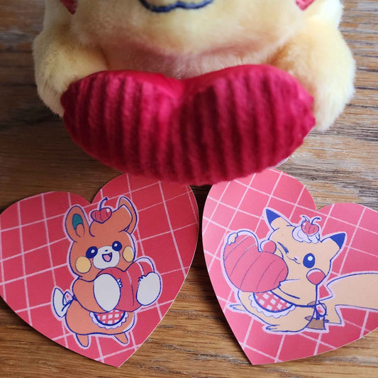 Pokémon Stickers - Valentines Pikachu and Pawmo | Set of 2